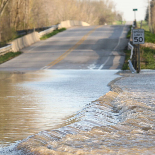 Flooded Indiana Road