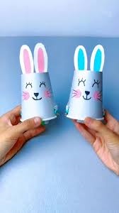 Image of two paper cup bunnies.