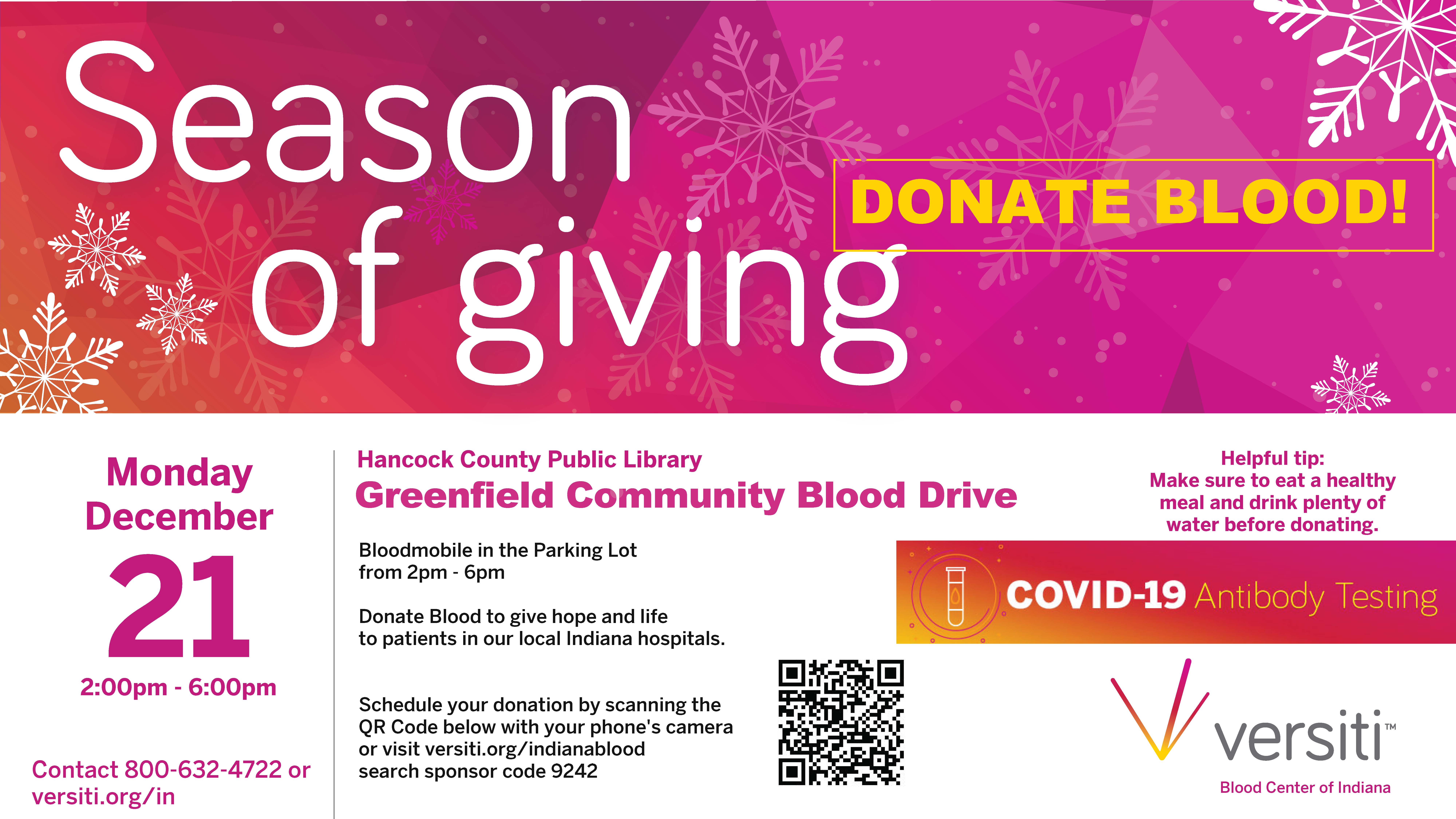 Blood Drive at the Greenfield Library