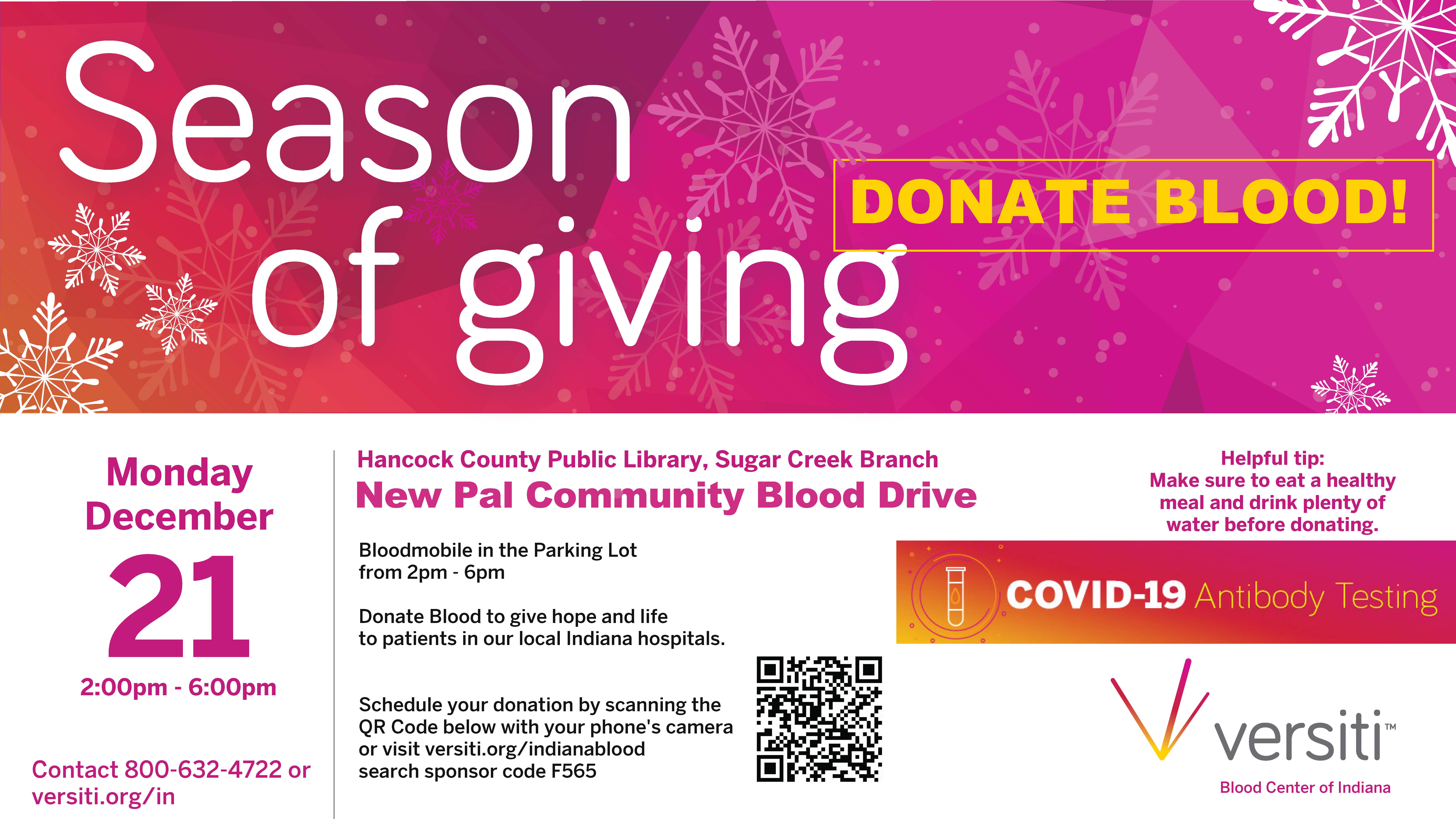 Blood Drive at the New Palestine Library