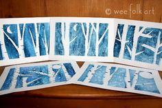 Watercolor Birch Trees