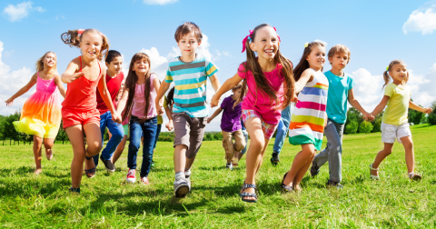 Image of kids running.