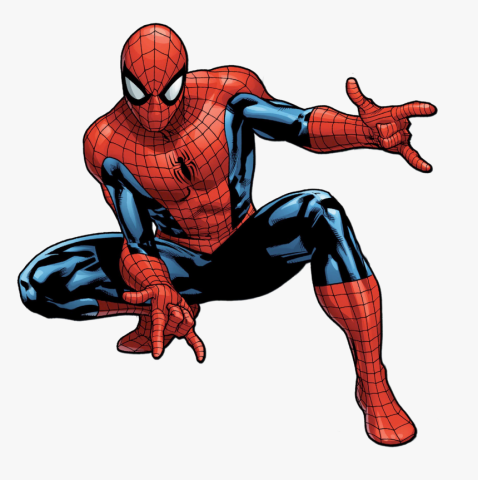 Image of Spider-Man crouching.