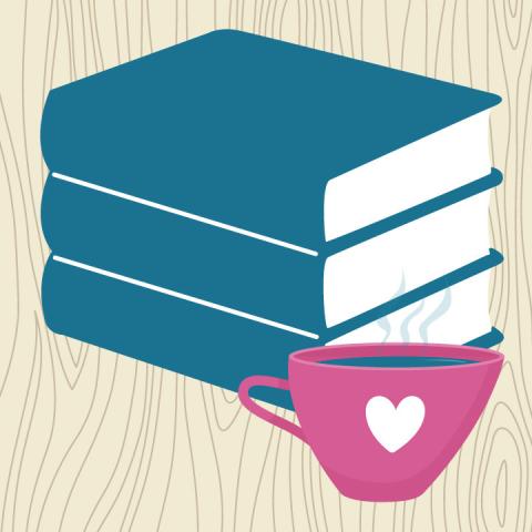 Image of stack of books and tea cup