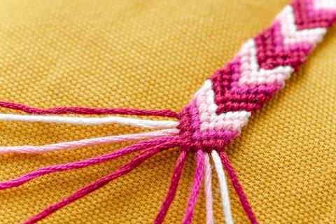 An image of a woven friendship bracelet.