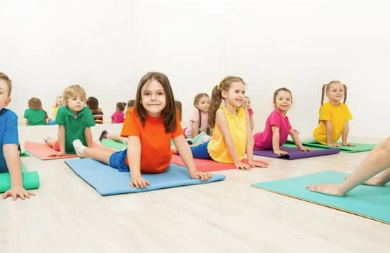 Kids in yoga class
