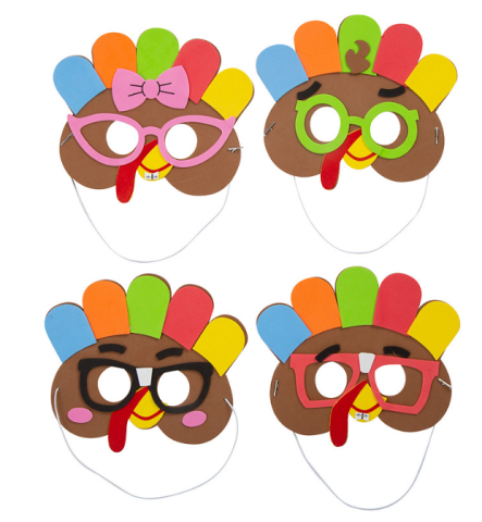 Four Silly Turkey Masks 