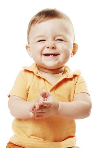 Baby clapping at storytime