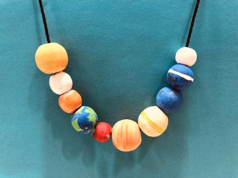 Image of the solar system necklace. 