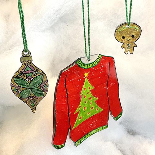 Handmade Ornaments Using Shrinky Dinks