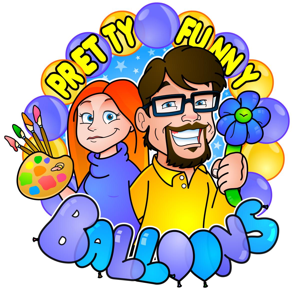 Image of Pretty Funny Balloons logo. 