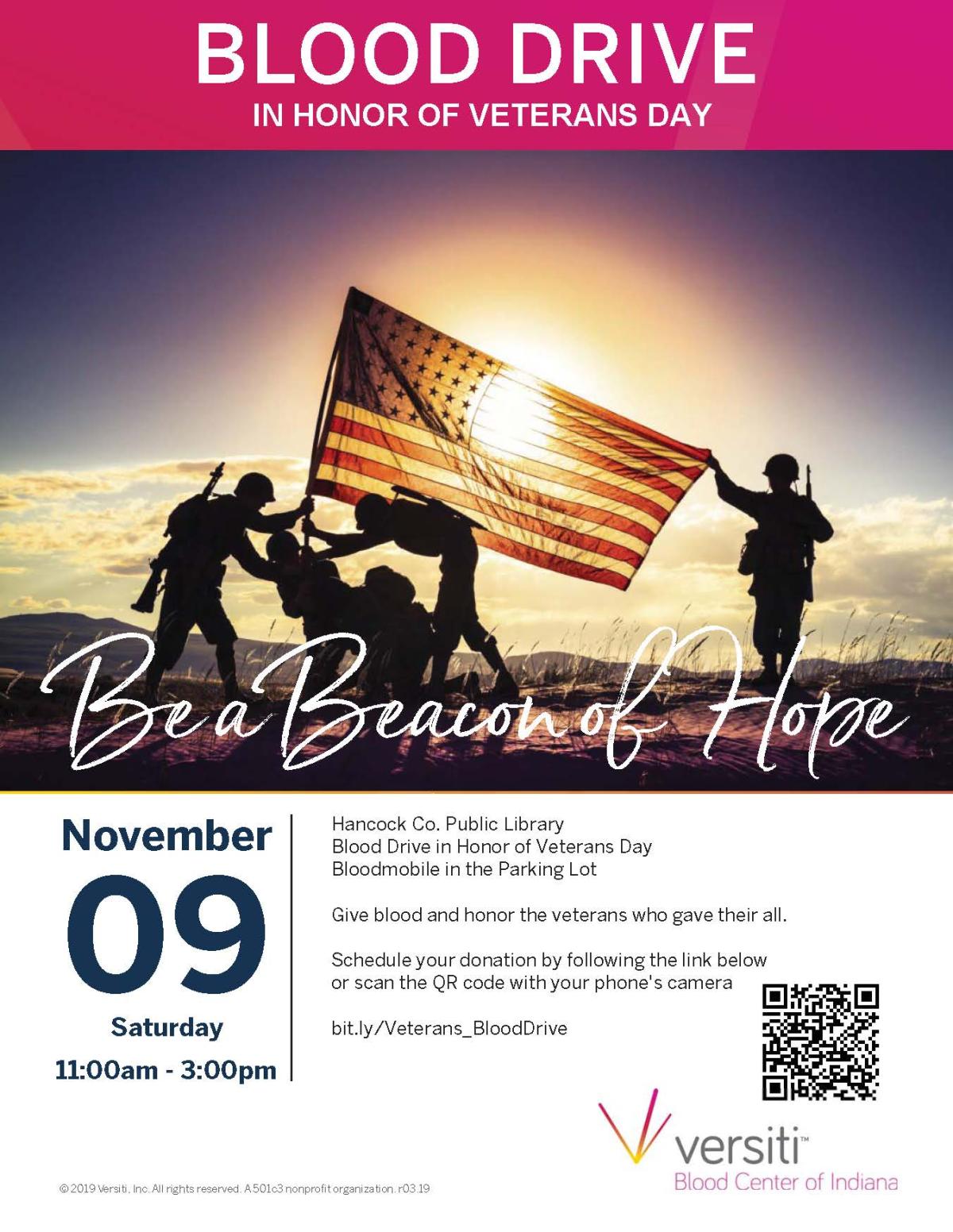 Military Veteran's Day Blood Drive at the Library