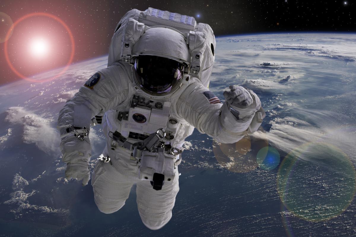 Astronaut floating in space